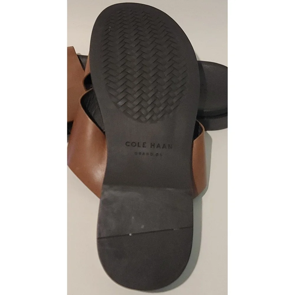 Cole Haan Men's Nantucket Brown Leather Cross Strap Sandals C30536 Sz 13M